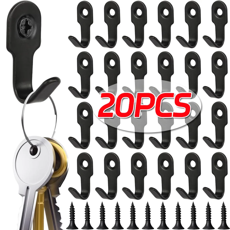 20/1cps Kitchen Bathroom Hooks Stainless Steel Hanging Adhesive Hooks Stick On Wall Door Clothes Handbag Towel Holder Wall Hange