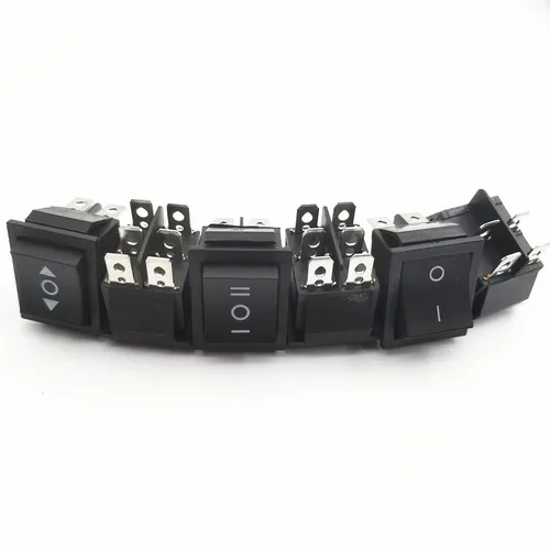 Imagen 2 del producto Interruptor basculante negro de 4/6 Pines, encendido y apagado, 2/3 posiciones, 16A, 250Vac/20A, 125VAC, reinicio automático/MomentaryPower, KCD4