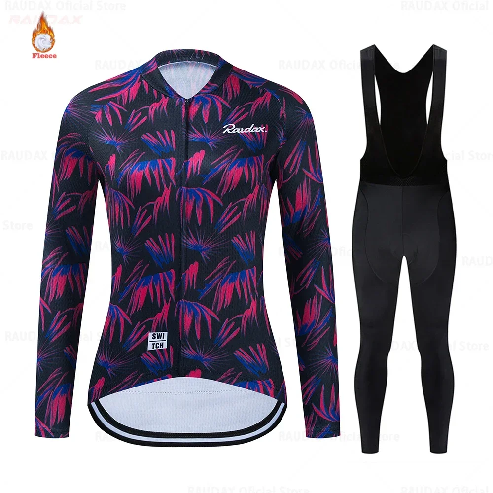 Lady\'s Cycling Jersey 2023 New Team Women Road Bike Winter Cycling Clothing MTB Cycling Bib Pants Ropa Ciclismo Thermal Fleece