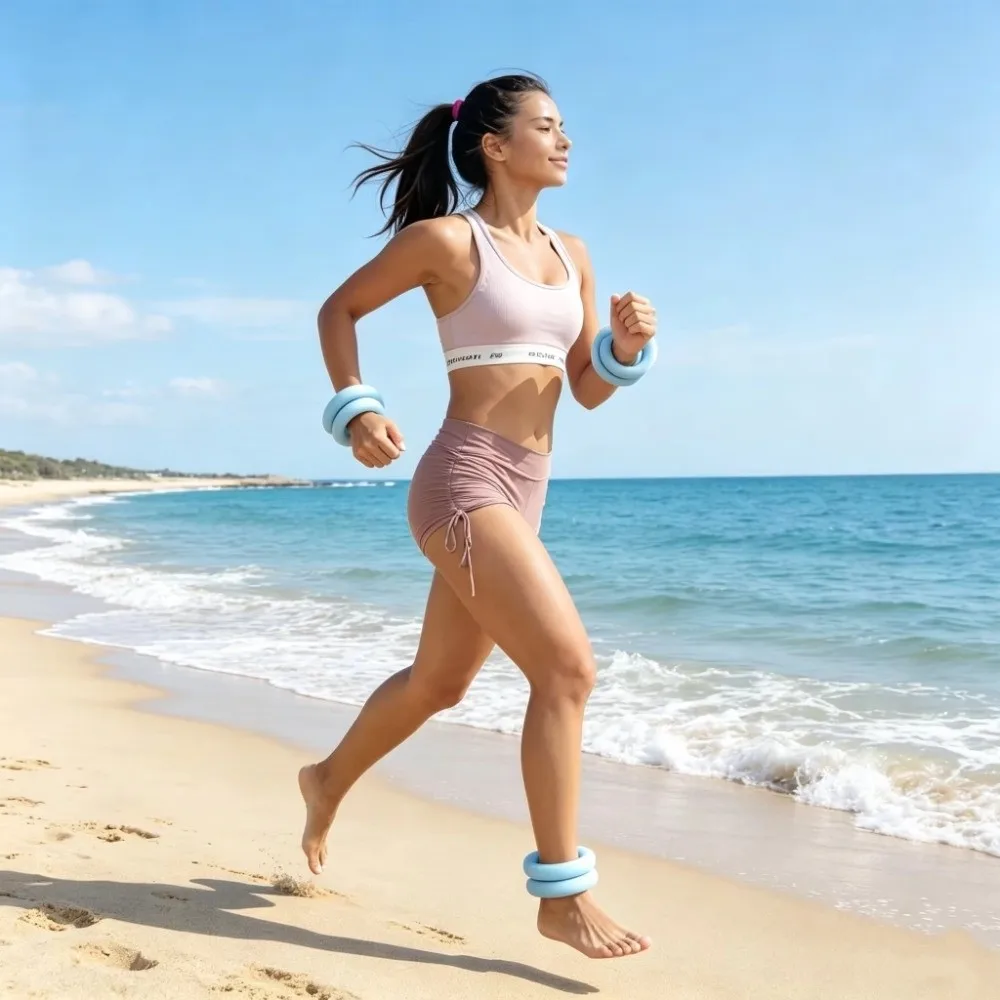 1pc Durable Waterproof Ankle Weight Adjustable Flexible Arm Leg Weight Alloy Core Wearable Wrist Weight Running Jogging Walking