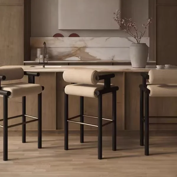 High stool luxury metal frame new popular bar chair kitchen