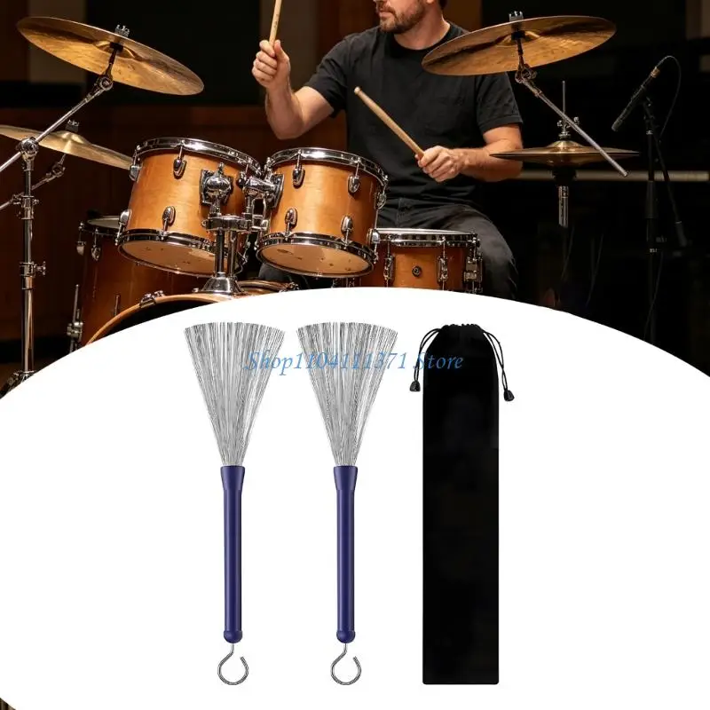 

P9FC Professional Drum Brush Tool For Beginners Music Practice Accessory Steel Wire Construction Lightweight Frame Designs
