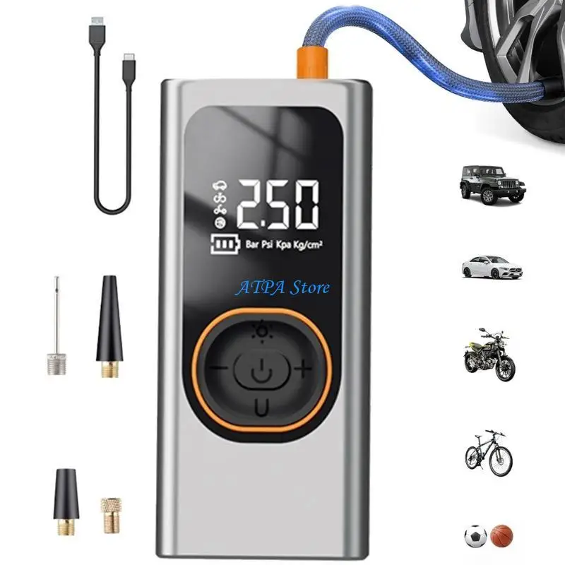 

U13C Bike Car Starting Device Jump Digital Tire Inflator, with LED Light for Unexpected Low Tire Pressure Situations