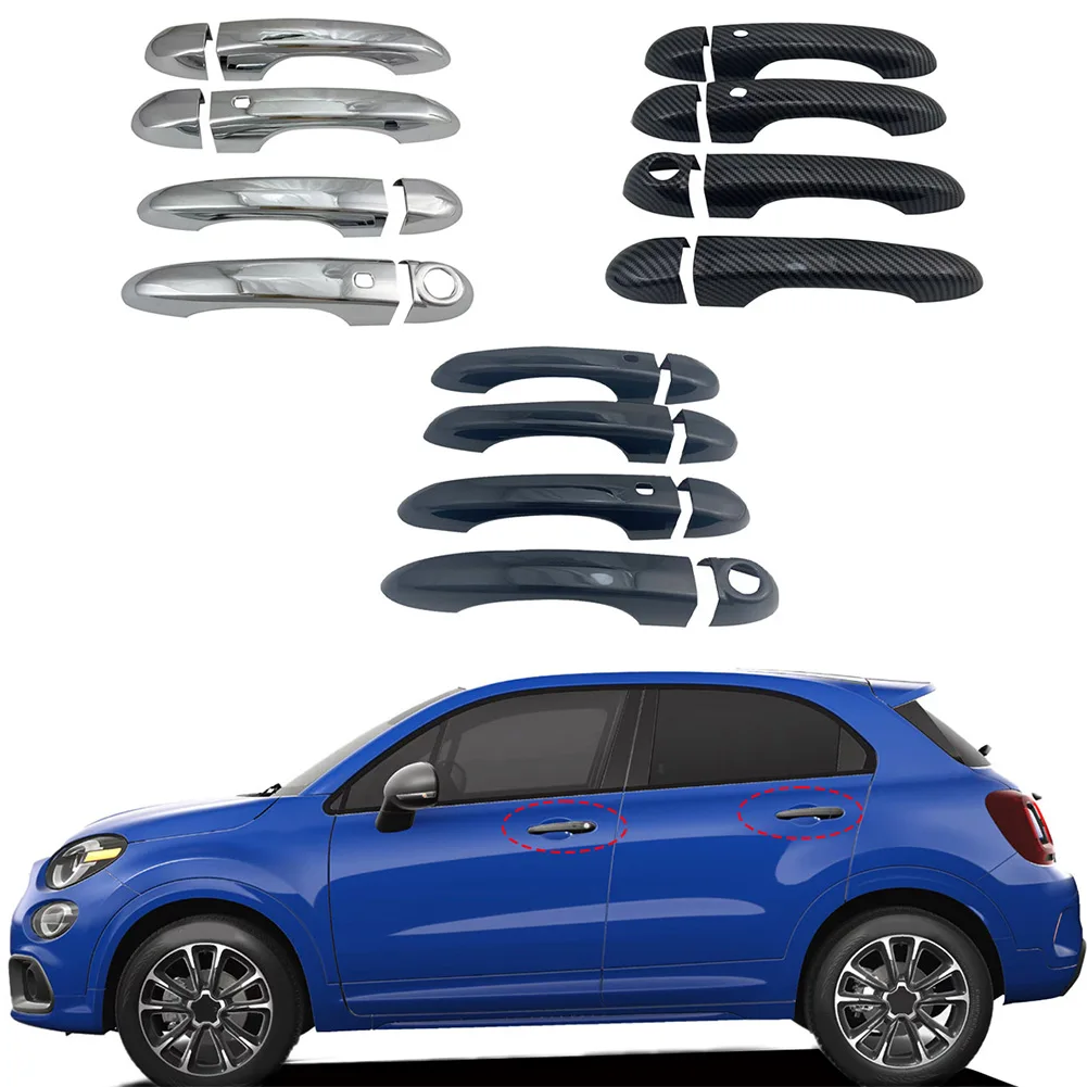 

Door Handle Covers Car Door Bowl Cover Trim For Fiat For 500X 2016-2023 Decorative Anti-scratch Door Cover Exterior Accessories
