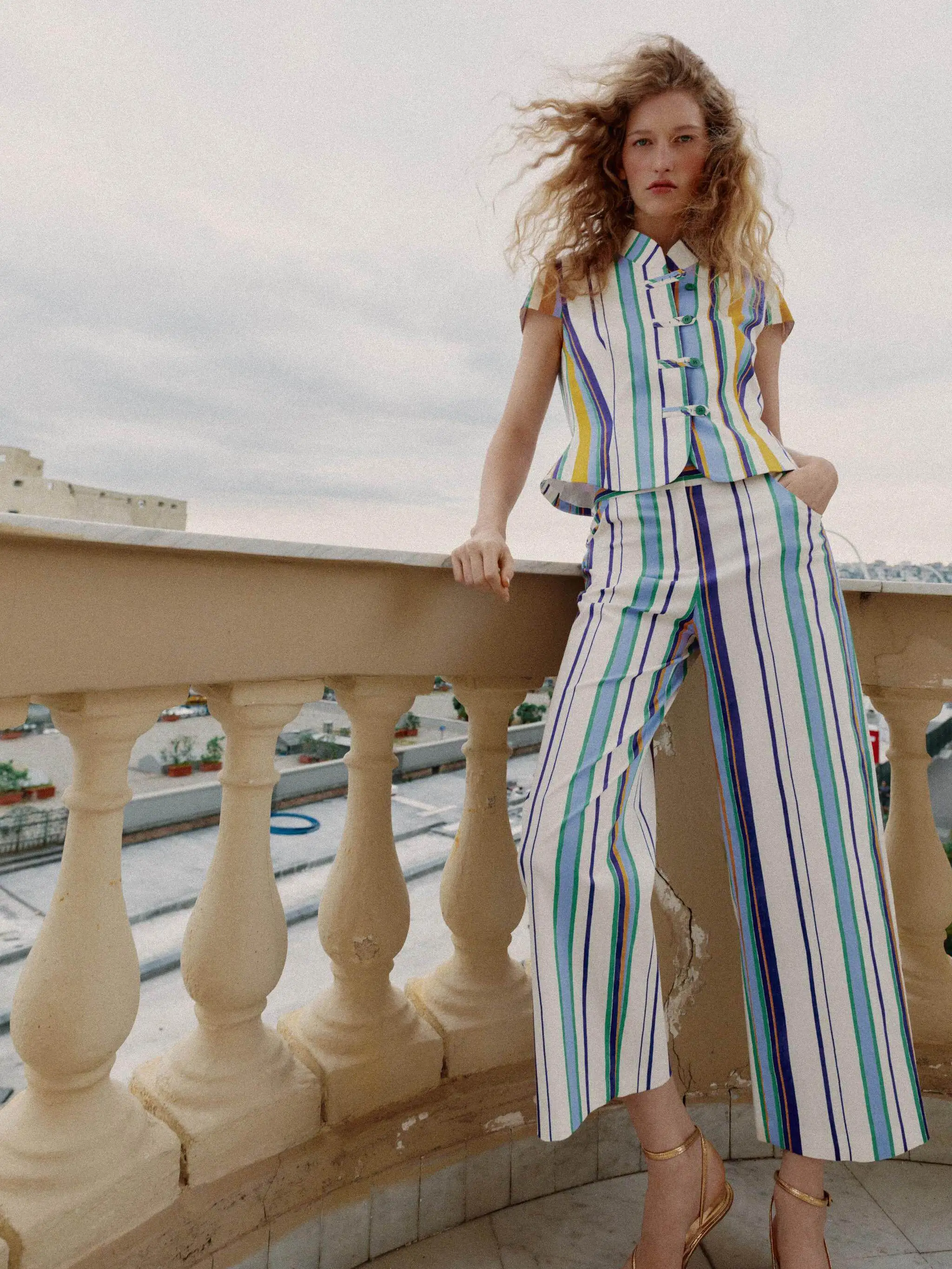 

Summer New Women's Straight Leg Pants And Rope Buckle Shirt Chinese Style Clothing Short Sleeve Regular Length Fashionable