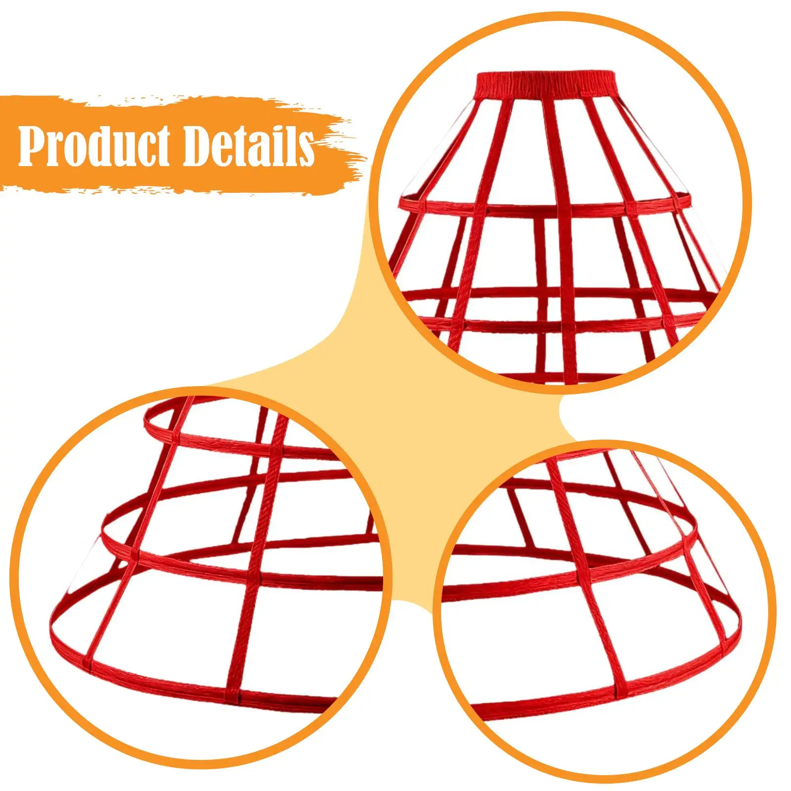 

Cage Hoop Skirt Petticoat Adjustable Elastic Waistband Gothic Costume Accessories for Festival Bridal Prom Performance Party