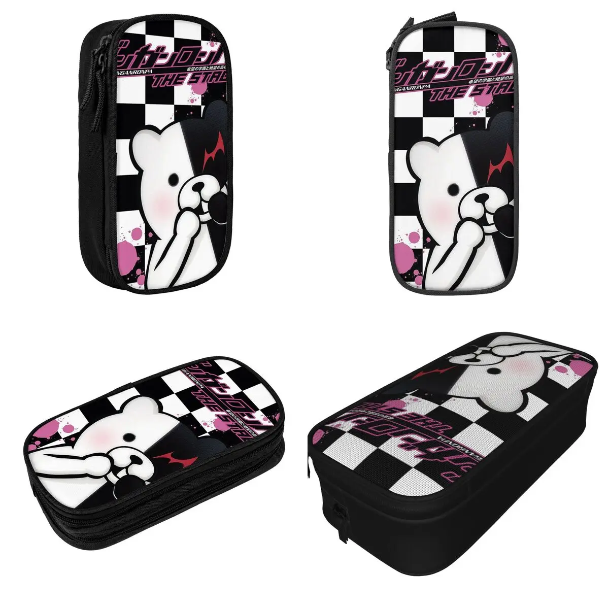 Imagem -02 - Danganronpa Monokuma Pencil Case Amine Box Pen Holder para Meninas e Meninos Grande Capacidade Bolsa para Estudantes Presentes da Escola Moda