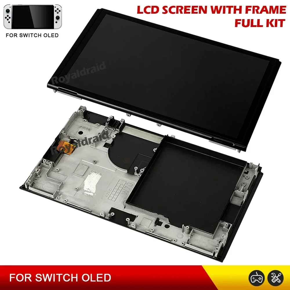 For Switch OLED Console LCD Display Full Screen Assembly Digitizer Replacement For Switch OLED Touch and LCD with Frame