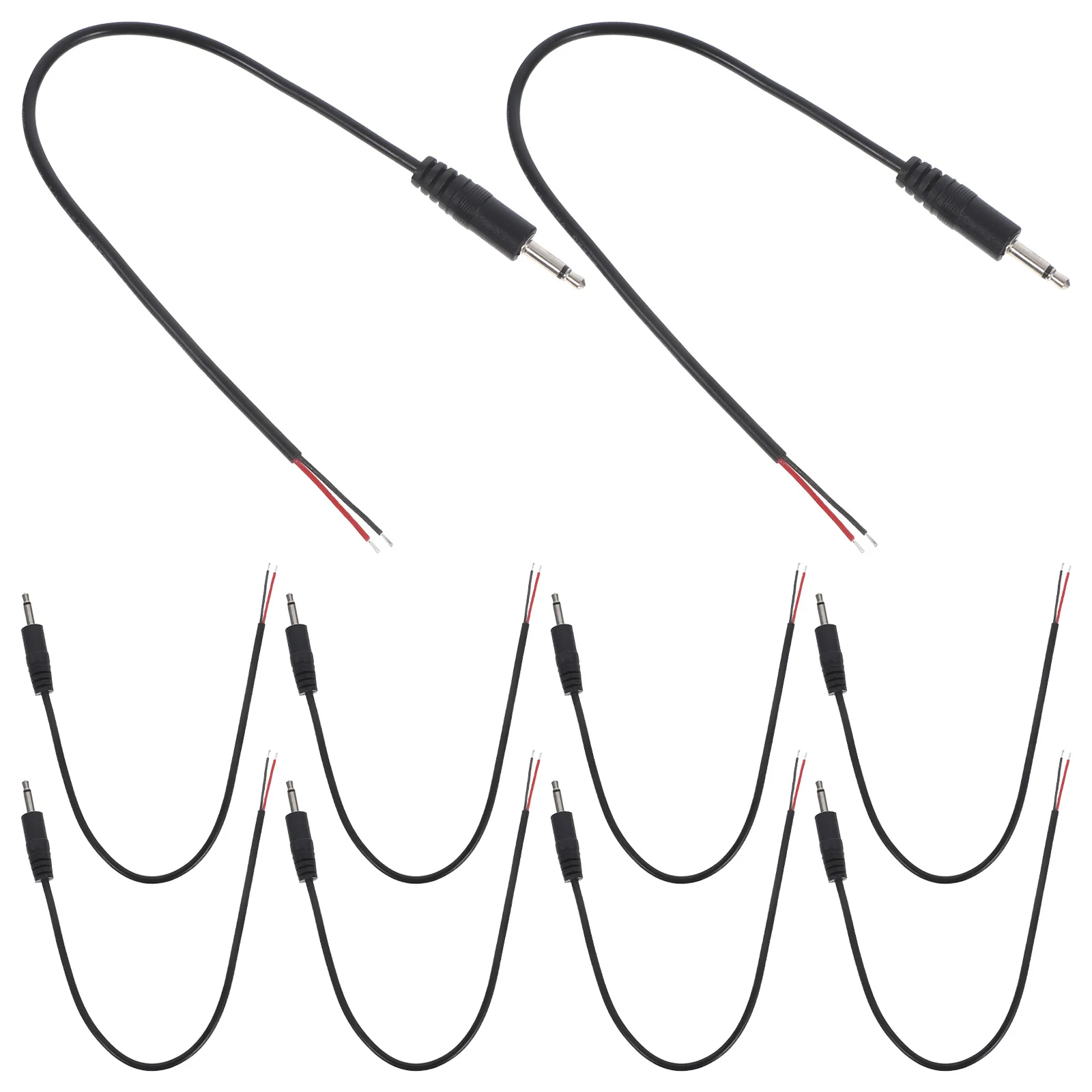 

10Pcs 3.5mm Male Plug to Bare Wire Audio Cable Mono Jack Connector for Players Gaming Devices Easy Handling
