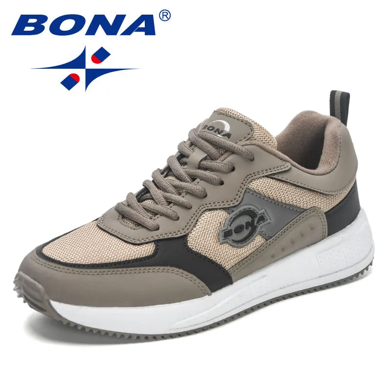 

BONA 2023 New Designers Walking Shoes Men Chunky Casual Sneakers Man Breathable Hard-Wearing Jogging Sport Footwear