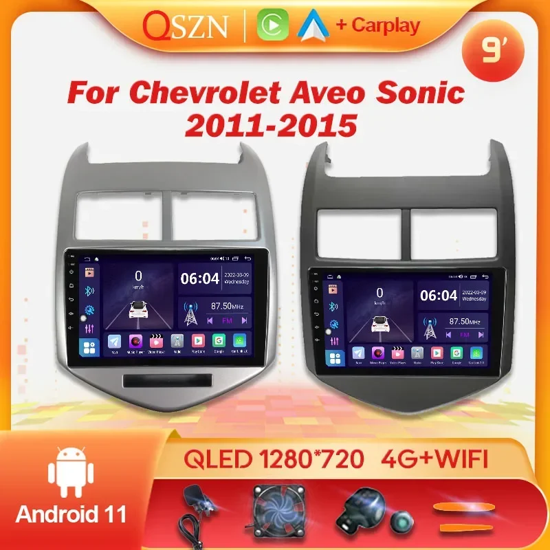 

QSZN Android 11 Car Radio For Chevrolet Aveo Sonic 2011 - 2015 Multimedia Video Player Navigation Stereo GPS Carplay Autoradio