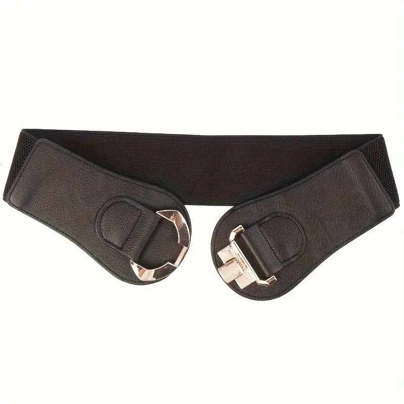 Cinto elástico Boho Chic com fivela de metal – acessório versátil para mulheres