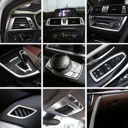 For BMW 3 4 Series 3GT F30 F32 F34 Car Styling interior Gearshift AC CD button Panel Door Armrest Decoration Cover Trim Sticker