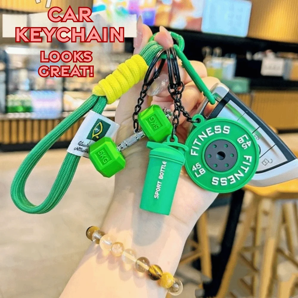 Llavero de discos de barra Dopamine, simulación de pesas rusas y mancuernas, colgante desmontable para bolso de la serie Fitness, para amigos