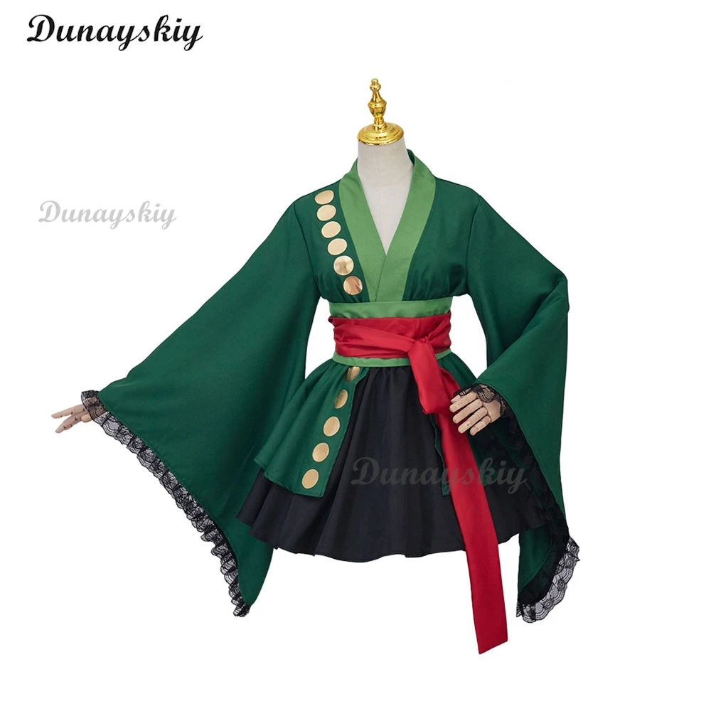 Anime Roronoa Zoro Cosplay Costume Wano Kuni Country Two Years Later Doujin Wig Dress Lolita Woman Sexy Kawaii Party Suit