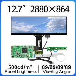 12.7 Inch Touch lcd 280x864 IPS Bar with Type c board NV127H4M-NX1 LCD Display Resolution for PC Sub Secondary Screen AIDA64