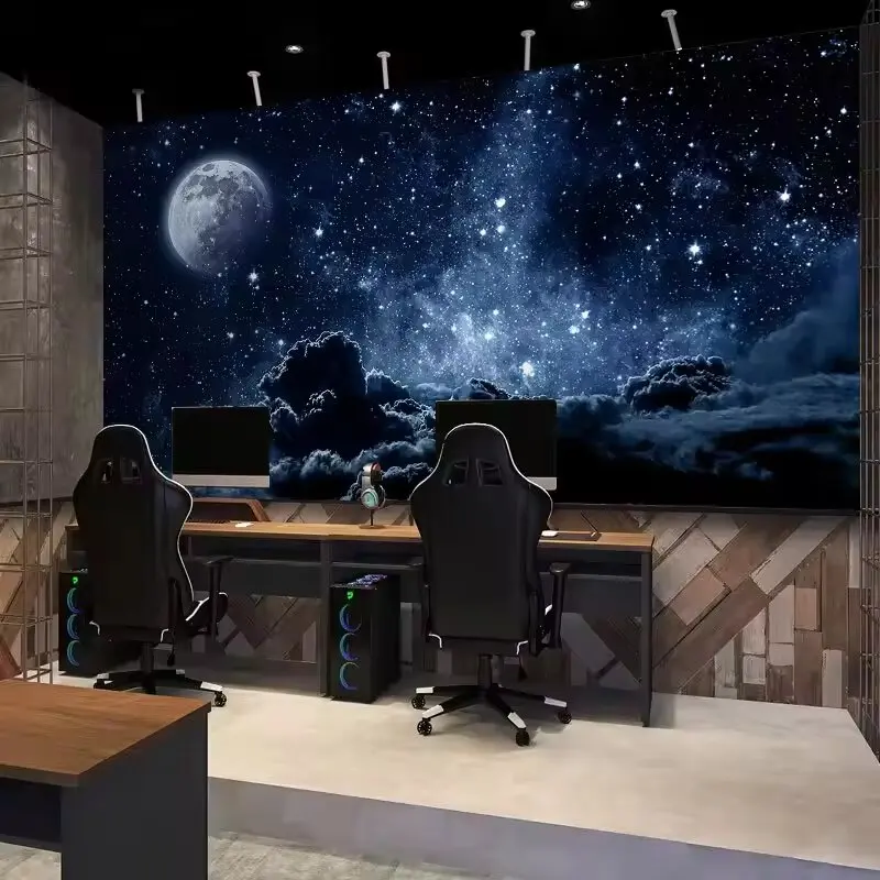 Customized wallpaper 3D dreamy space esports hall wallpaper internet cafe hotel KTV ceiling mural starry sky theme wall papers