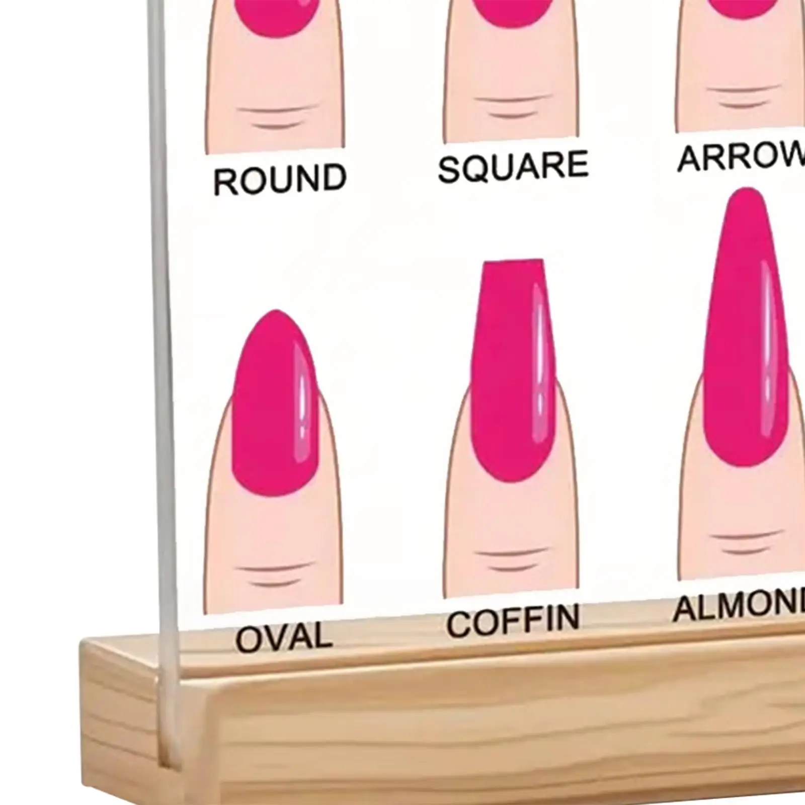 Nail Shape Display Board Decorative Photo Props Easy to Install Clear Cute Plaque Sign Nail Tech Gifts for Women Acrylic Panel