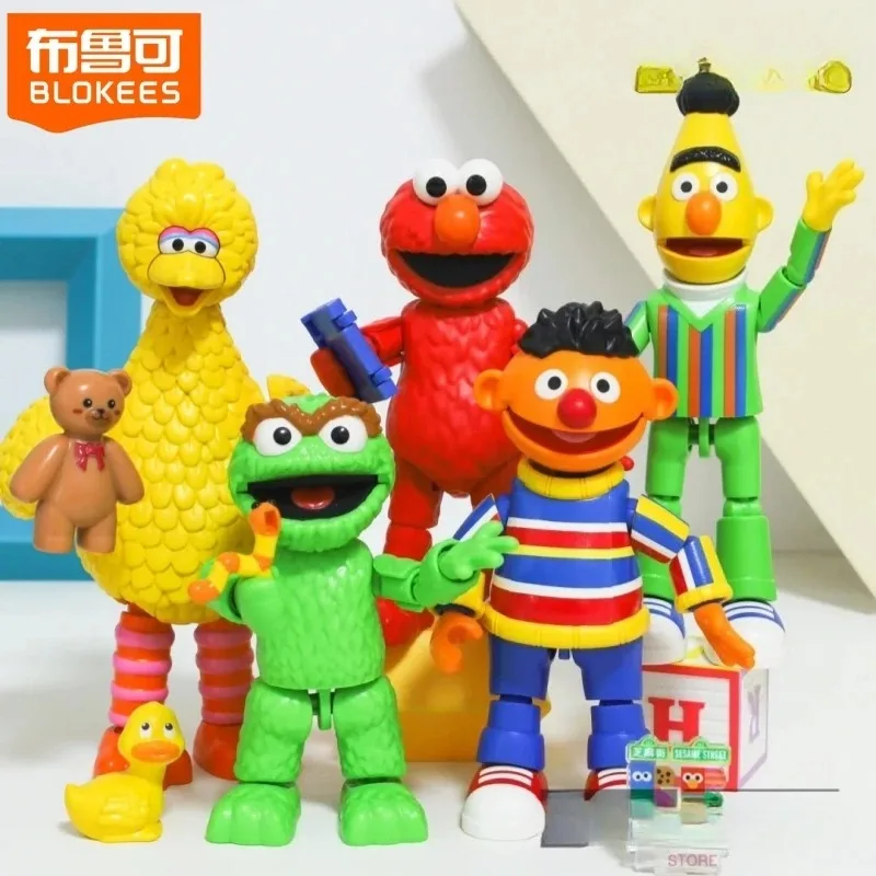 

BLOKEES Улица Сезам: Подвижные фигурки-конструкторы Биг Бёрда, Берта, Куки Эрни, Эльмо. Игрушечные модели для сборки. Подарок. В наличии.