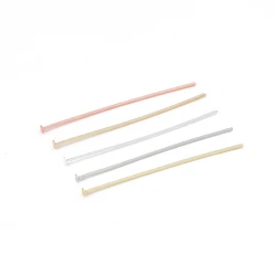 50Pcs/Lot 20/25/30/35/40/mm Color Retention Brass T-shaped Flat Head Pins Connectors For DIY Jewelry Finding Making Accessories