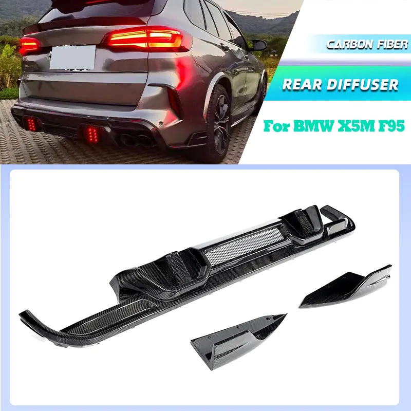 

Задний бампер автомобиля из углеродного волокна, диффузор, спойлер для BMW X5M F95 2020-2025, гоночный задний фартук, губа с разветвителями, комплекты кузова