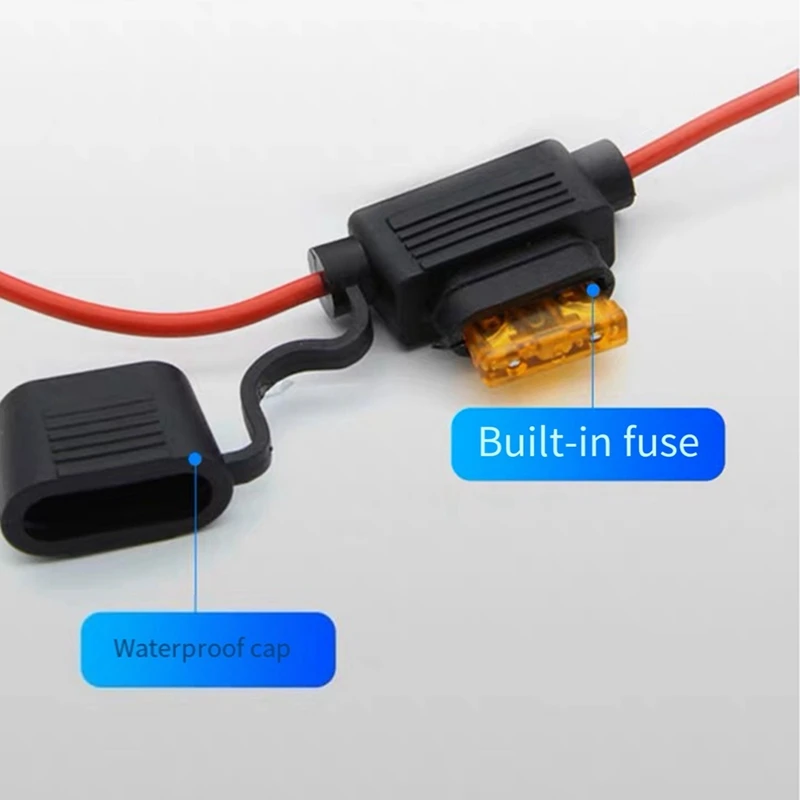 5 Piece Car Mini Blade Fuse Holder Splashproof Box Breakout Switch Socket Car Fuse Socket 12V 30A With Fuse Blade