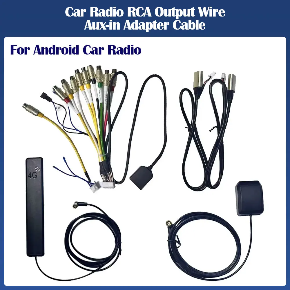 4G/WIFI Version RCA-Kabel Radio RCA-Ausgangsadapter Mikrofon AUX für Auto Android Radio Mikrofon Lüfter USB GPS Antenne Audio