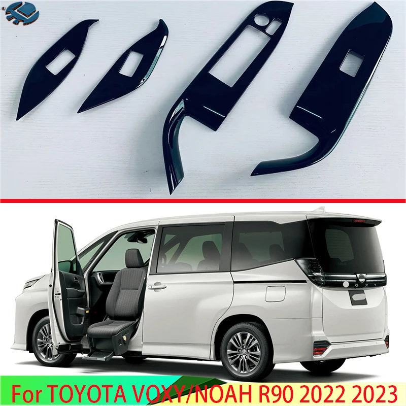 For TOYOTA VOXY/NOAH R90 2022 2023 2024 Car Accessories ABS Chrome Door Window Armrest Cover Switch Panel Trim Molding Garnish