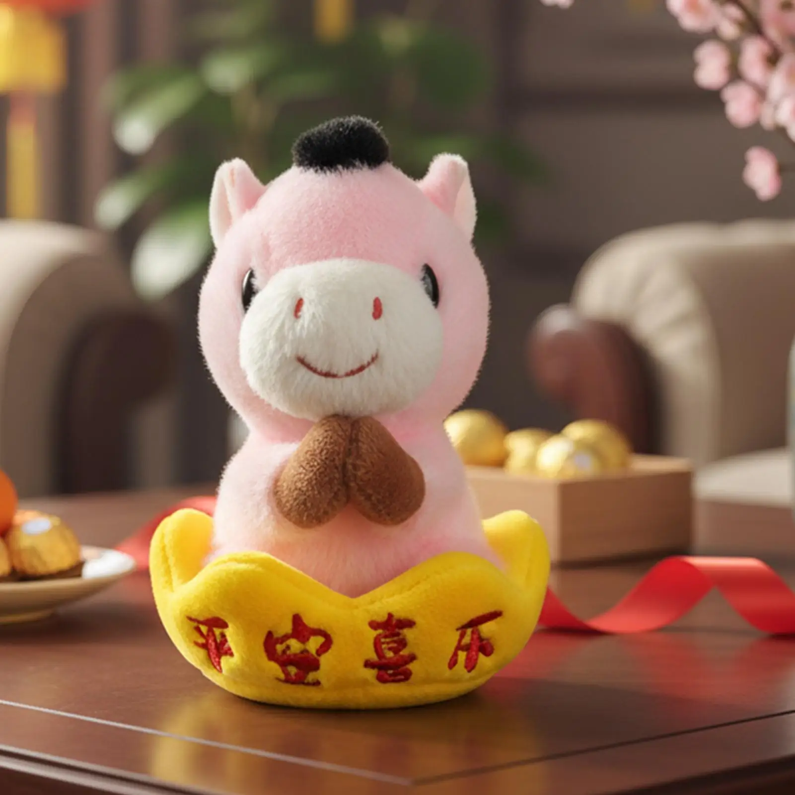 Für Pferd Jahr Maskottchen Puppe Plüsch Spielzeug Frühling Festival Tier Schlüsselbund Ornamente Plüsch Pferd Schlüsselbund Für Kinder Jungen Urlaub