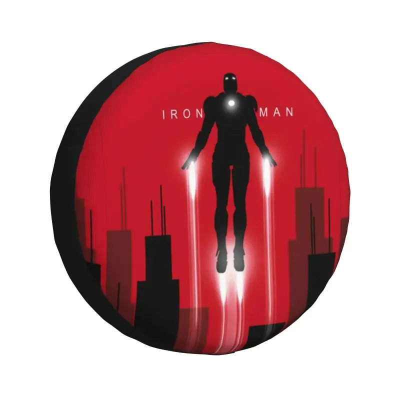 

Изготовленный на заказ чехол для запасного колеса Iron Man для Jeep Wrangler Iron Man Takes Flight 4WD 4x4 SUV, защита колеса автомобиля 14 дюймов, 15 дюймов, 16 дюймов, 17 дюймов