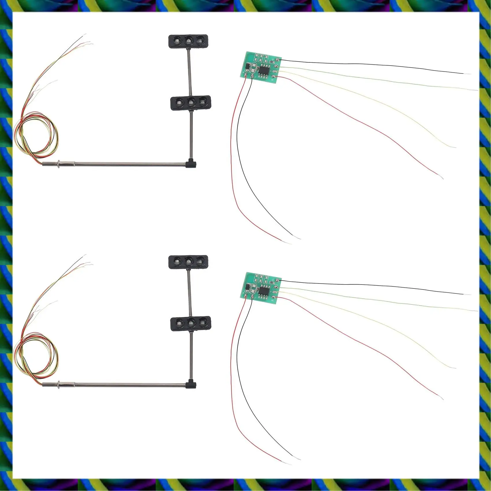 Daily 2X 3 Color Traffic Light Signals Ho Oo Scale Model 6LED For DIY Sand Table Crossing Street Construction Model 4