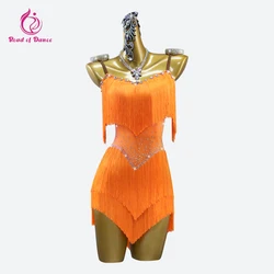 2026 Latin Dance Dress Girls Costume Fringed Skirt Line Women's Clothes Samba Competition Ball Sports Suit Elegant Stage Cabaret