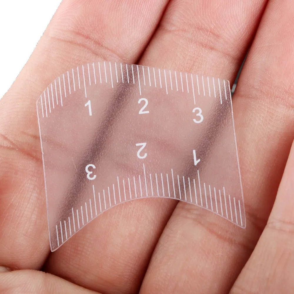 Tattoo makeup lip ruler lip shape auxiliary ruler PVC transparent bendable fit lip ruler with scale