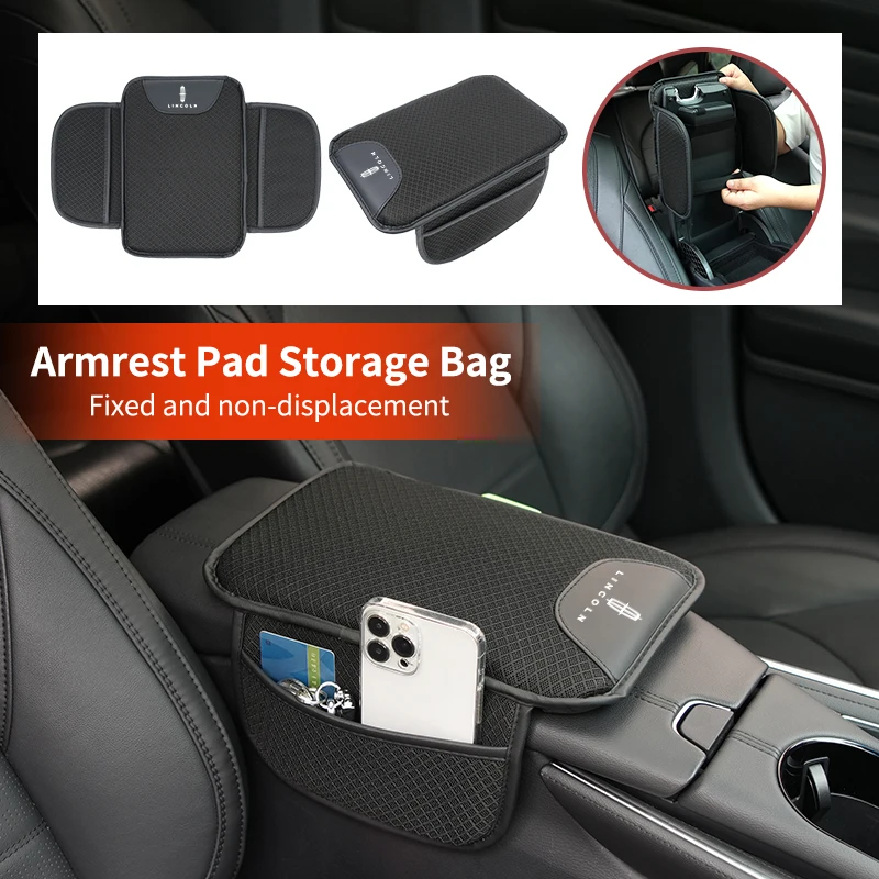 Ice Silk Car Center Console Armrest Storge Cushion Interior For Lincoln MKZ MKX Aviator Navigator Continental Corsair MKC MKT view 4