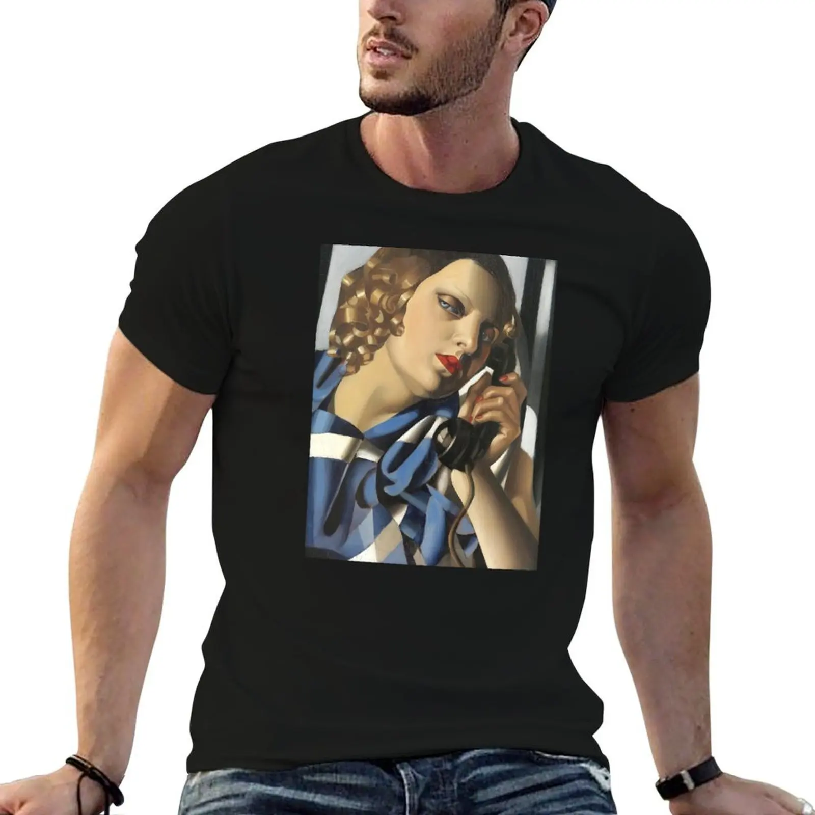 

Tamara Lempicka The Telephone 1930 T-Shirt cotton t shirts high quality man t shirt cotton t shirts for man slim fit T-Shirt