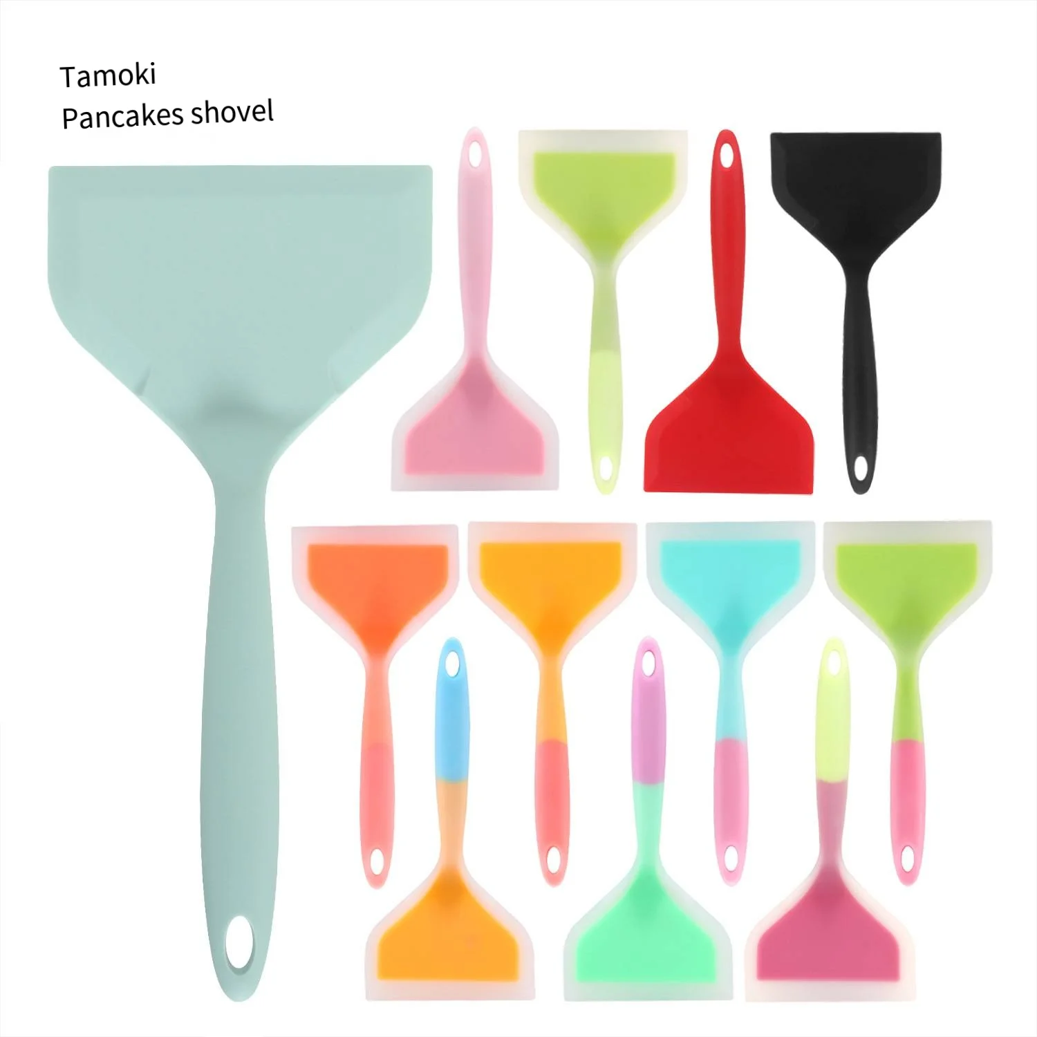 Silicone Kitchen Ware Cooking Utensils Spatula Beef Meat Egg Kitchen Scraper Wide Pizza Cooking Tools Shovel Non-stick Spatula