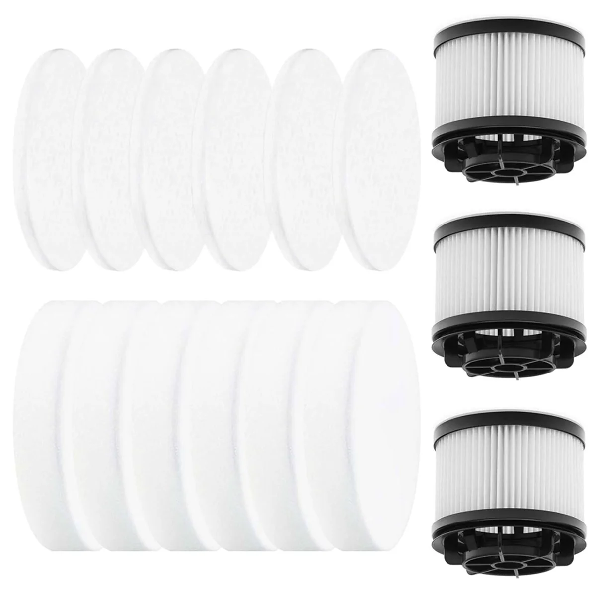 Filters Replacement for Vacuum Cleaner LVAC-200 Vacuum Part,6 Pre-Motor Foam Filters 3 HEPA Post-Motor Filters