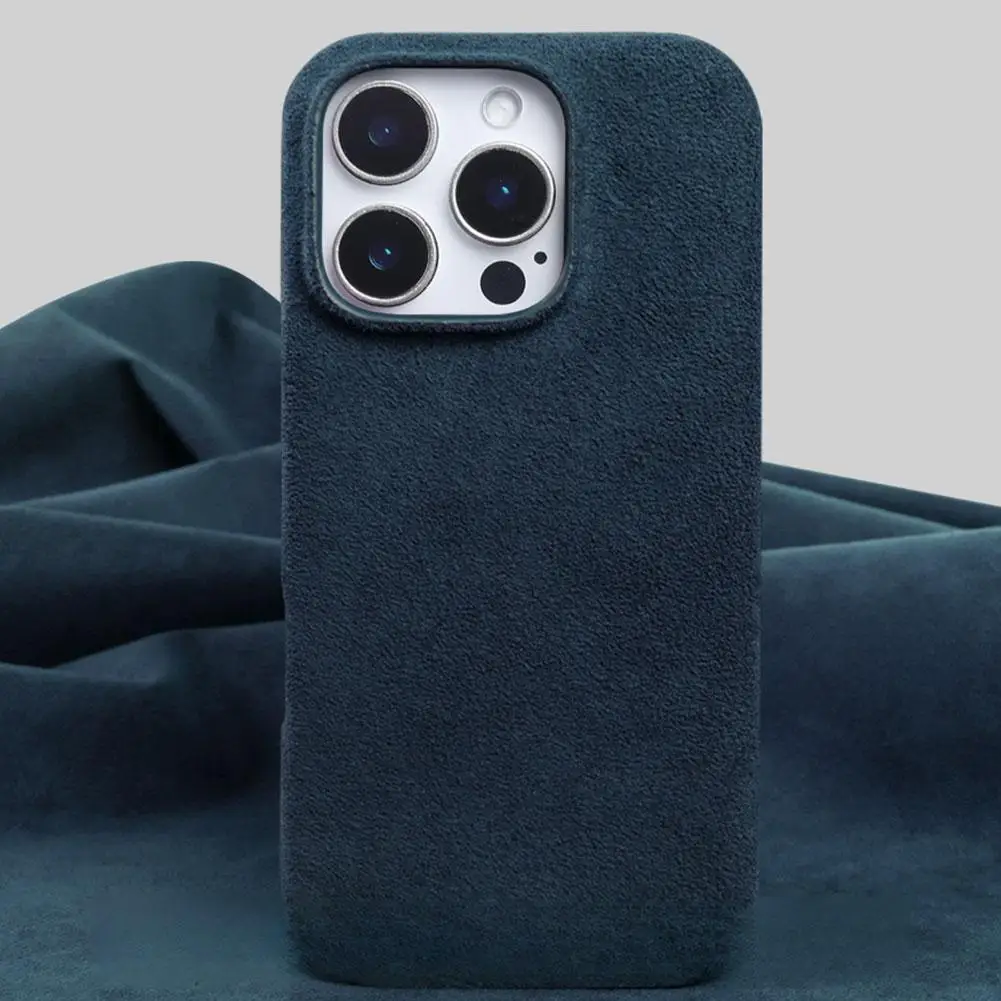 

Premium Real For Alcantara Magnetic Case for iPhone 17 Pro Max with Business Soft Touch Cover V7M0