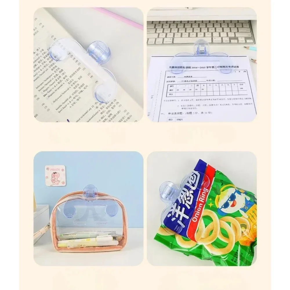 Clip de plástico transparente para libros con soporte, ayuda para la lectura, clip fijo para libros, marcapáginas, papelería, suministros escolares, 1 ud.