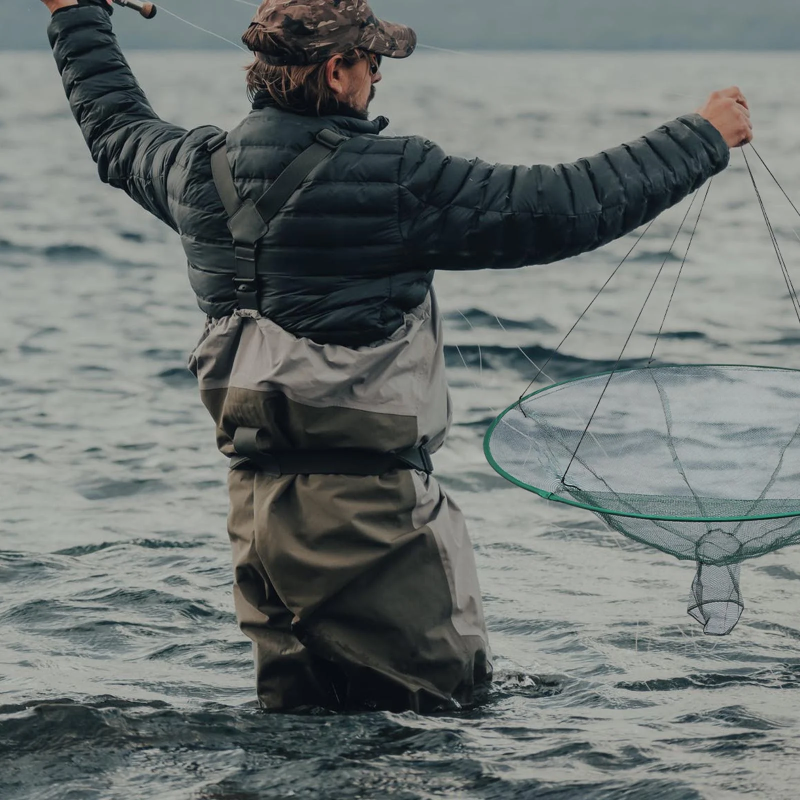 

1pc Foldable Shrimp Crab Net Trap Portable Bait Catcher For Crab Lobster Fish Hand Fishing Net Fishing Accessories