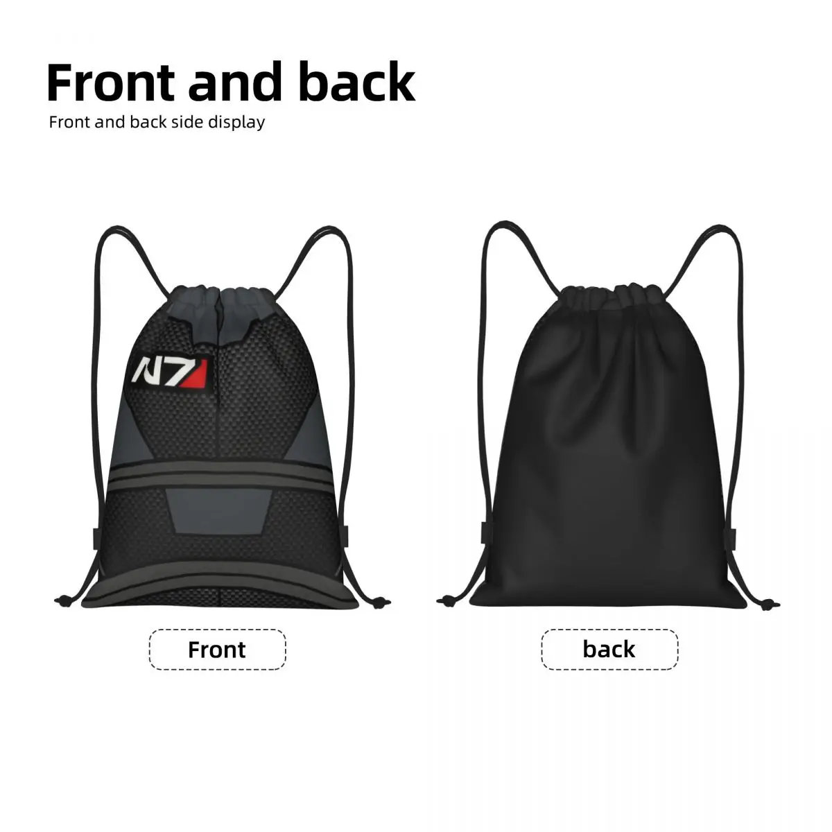 Mass Effect N7 Armor borsa con coulisse uomo donna pieghevole sport Gym Sackpack Alliance Military Video Game Training zaini