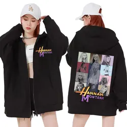 New Hannah Montana Logo Zipper Hoodie Miley Cyrus The Eras Tour Men Women Jacket Sweatshirt Fashion Aesthetic Trend Zip Up Hoody