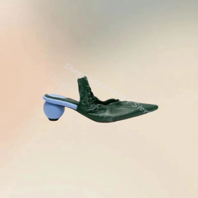 

Green Pleated Design Strange Style Heels Pumps Slip On Women Shoes Pointed Toe Fashion Party Banquet 2024 Zapatos Para Mujere