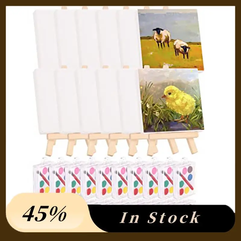 

A60Z28 упаковка художественных принадлежностей для взрослых с мини-акварельной краской для рисования, маленькие холсты 4X4 дюйма для рисованияmay