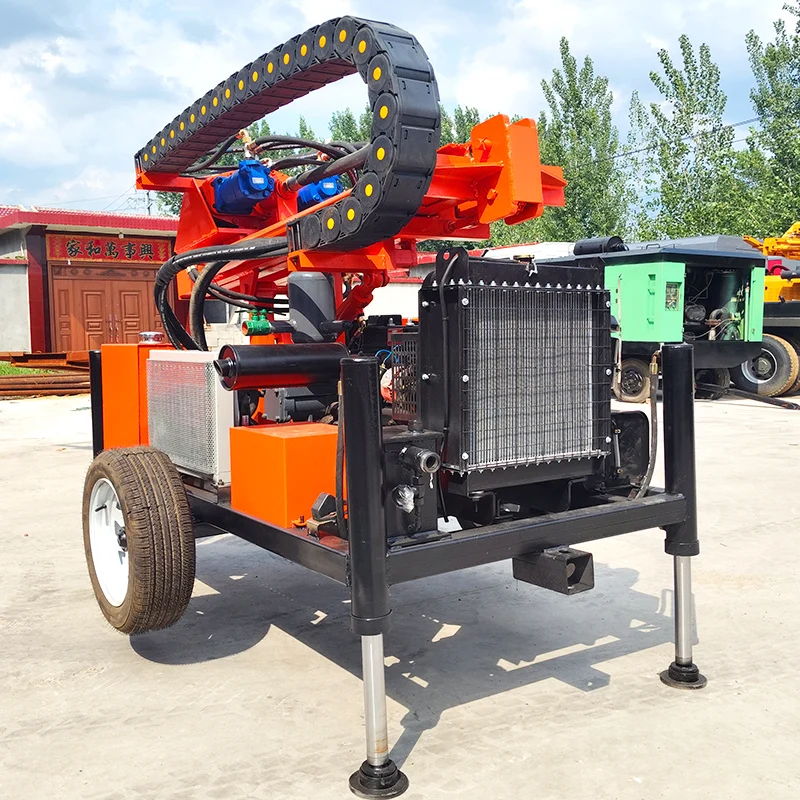Customized Wheel Type 200m Deep Water Well Drilling Rig Diesel Hydraulic Rotary Portable High Quality
