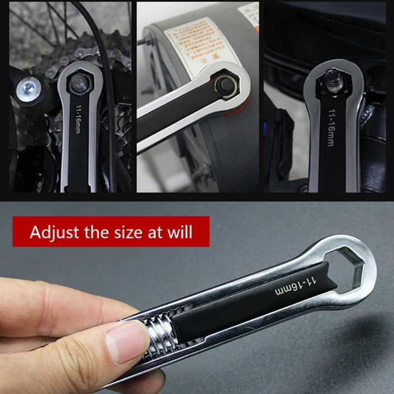 2Pcs Multifunctional Ring Wrench Set Adjustable Large/Small Double-Headed Wrench Set Universal Maintenance Hand Tools