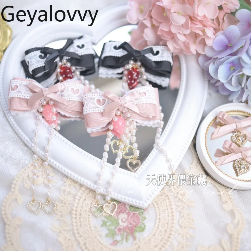 

Double Ponytail Mass-Produced Gentle Pearl Chain Cute Hair Accessories Japanese Sweet Girls Kawaii Versatile Bow Hair Clip