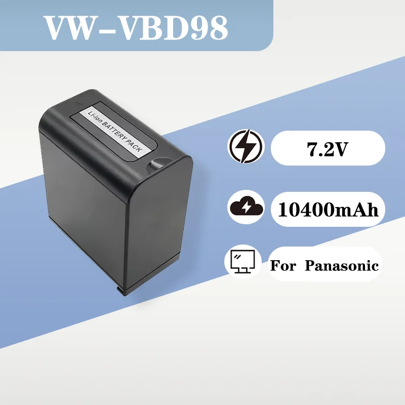 

Premium Replacement Camcorder Battery VW VBD98 AG VBR59 7.2V 10400mAh High Capacity Long Lasting Battery