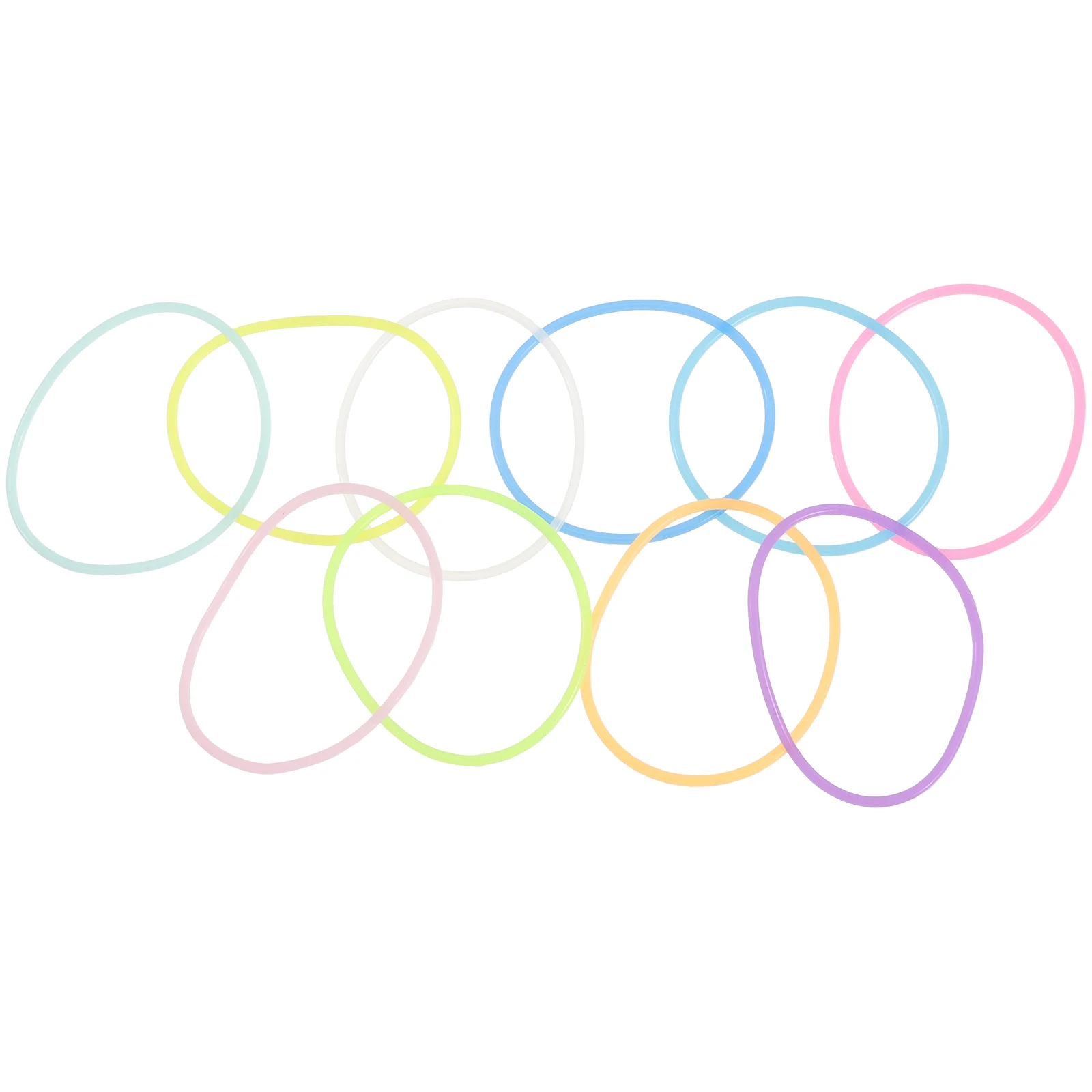 

50pcs Silicone Retro Jelly Wristb Dark Glow In The Dark Bracelet Hair Ties Kids Straps Flexible Party Accessories