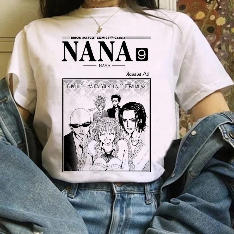 Anime Nana T Shirt for Women Japanese 2000s Style Y2k Tshirt Harajuku Fashion Casual Short Sleeve Top Kawaii Graphic T Shirts